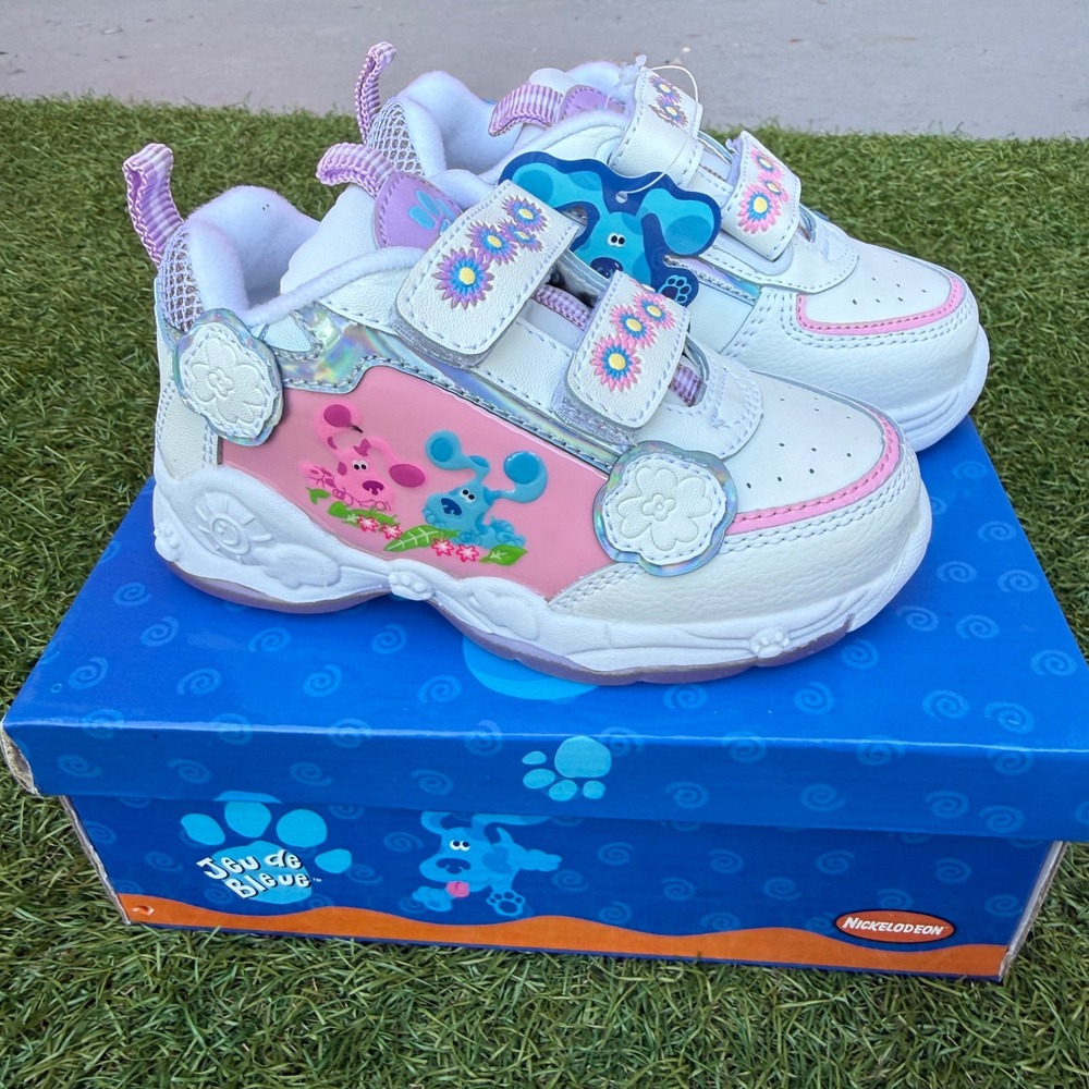 Vintage Y2K Nickelodeon Blues Clues Toddler Girls Size 7 Sneakers Pink Floral